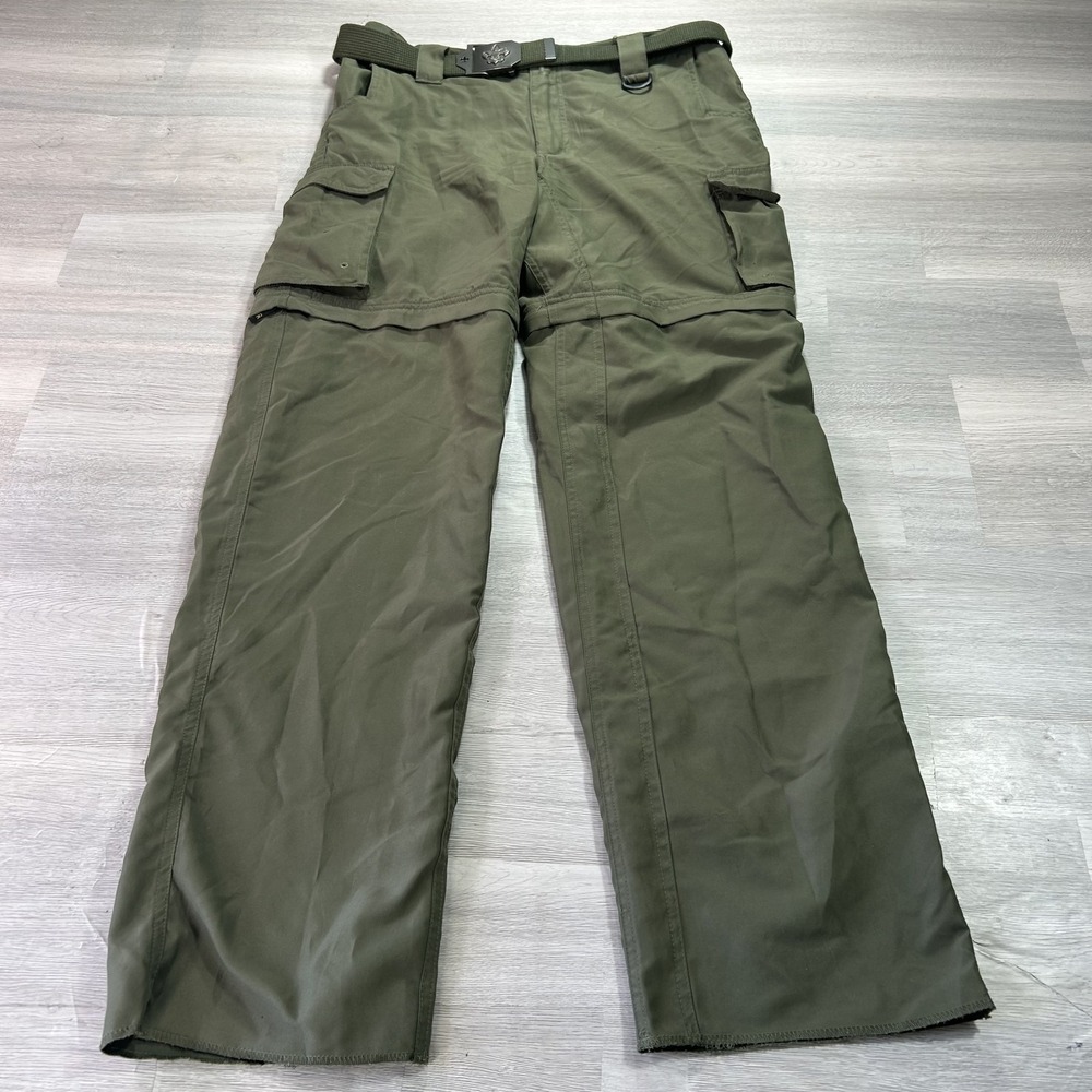 Boy Scouts Of America Pants Boys XL Green Uniform Switchbacks Cargo Belt Outdoor